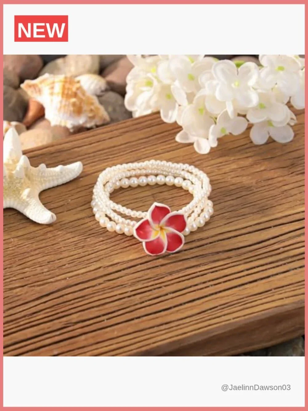 Bohemian Polymer Clay Beaded Stretch Bracelet for Women Tropical Flower Summer